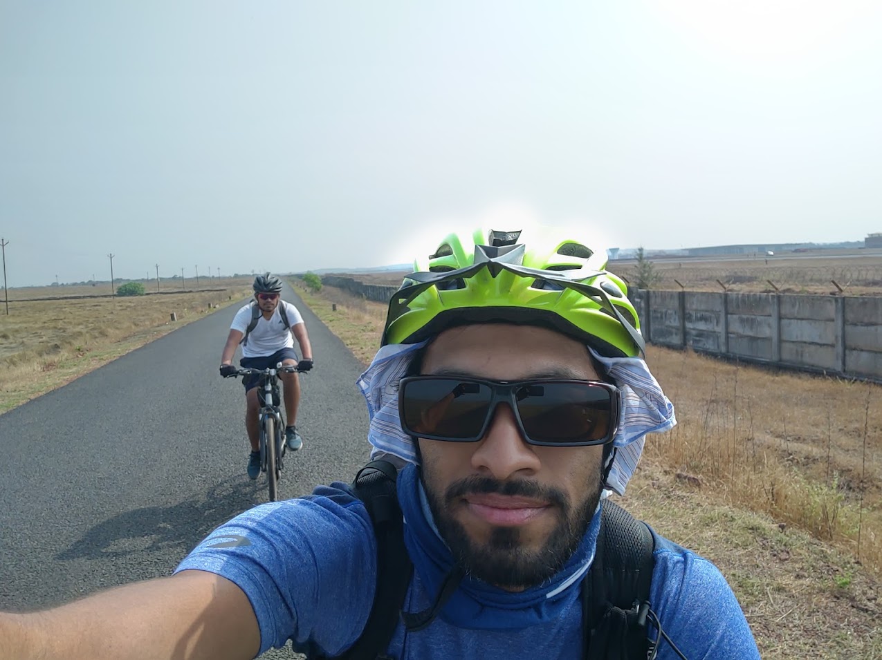 The empty road outside Sindhudurg Airport