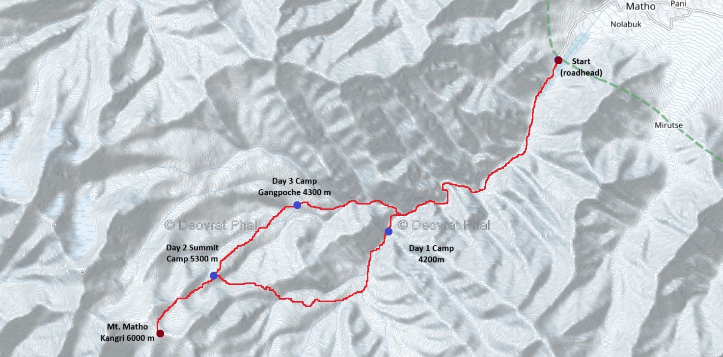 Map of the expedition route
