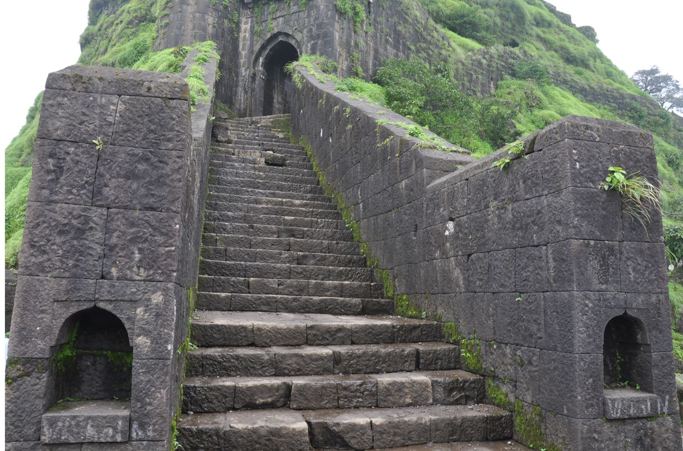 Stone steps at Lohagad fort